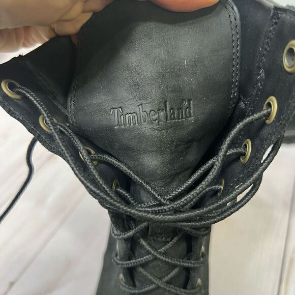 Timberland Glancy Earthkeepers Black Leather Heeled Boots - Picture 5 of 12